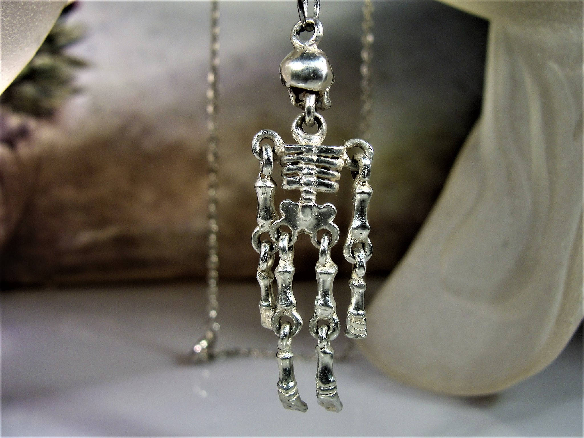 Sterling Silver Skeleton, Sterling Silver Skeleton Necklace