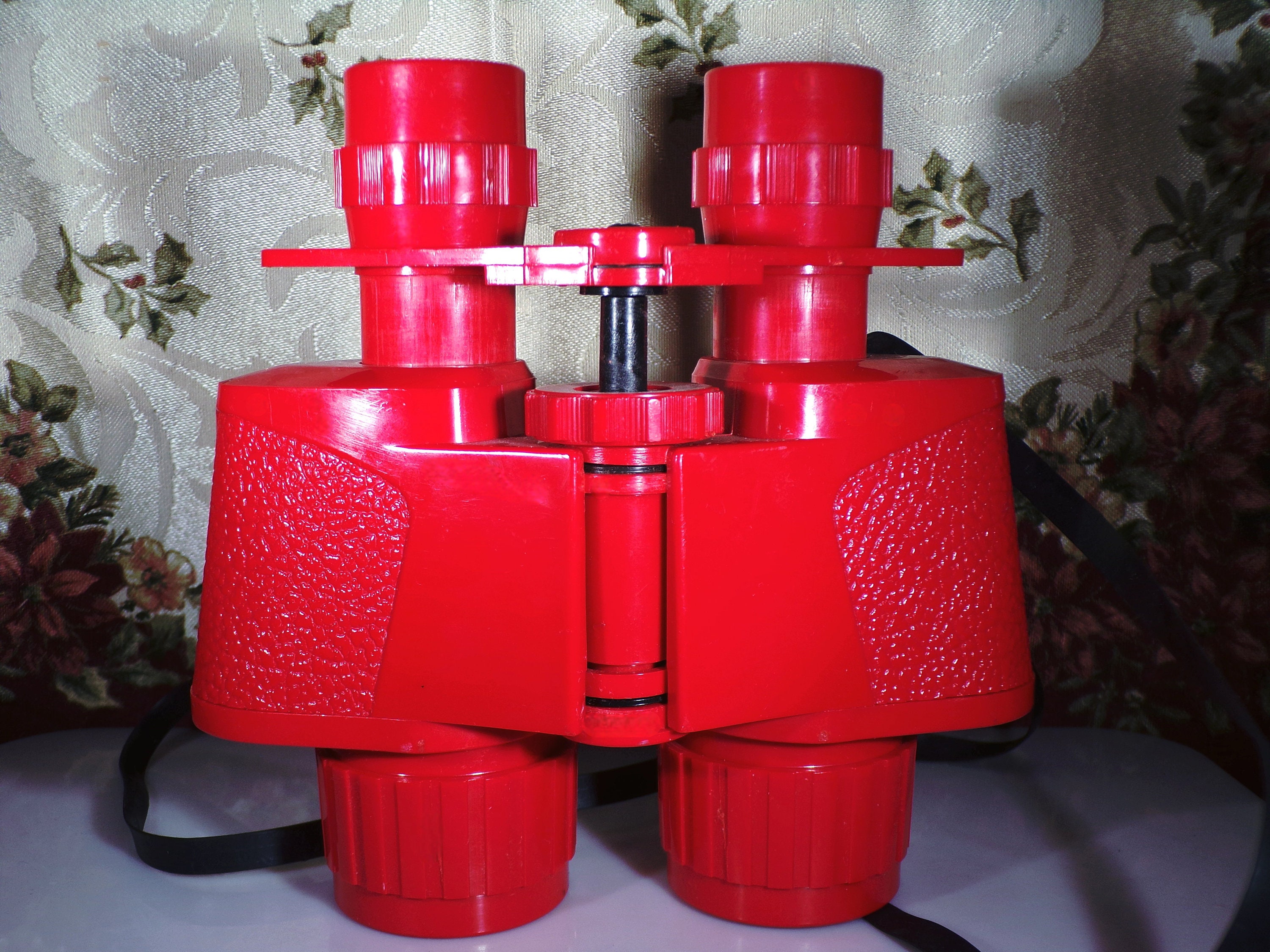 Reserved for Deb Italian Red Binoculars with HardShell Case and Black