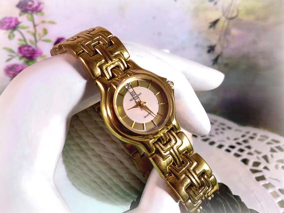 美品・稼働 GIVENCHY 12P ゴールド コンビ レディース 腕時計 Vintage Givenchy Diamond Watch: Gold Geometric Swiss Made - Etsy