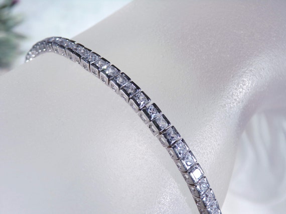 Classic CZ Bracelet – 14K White Gold-Plated Sterl… - image 7
