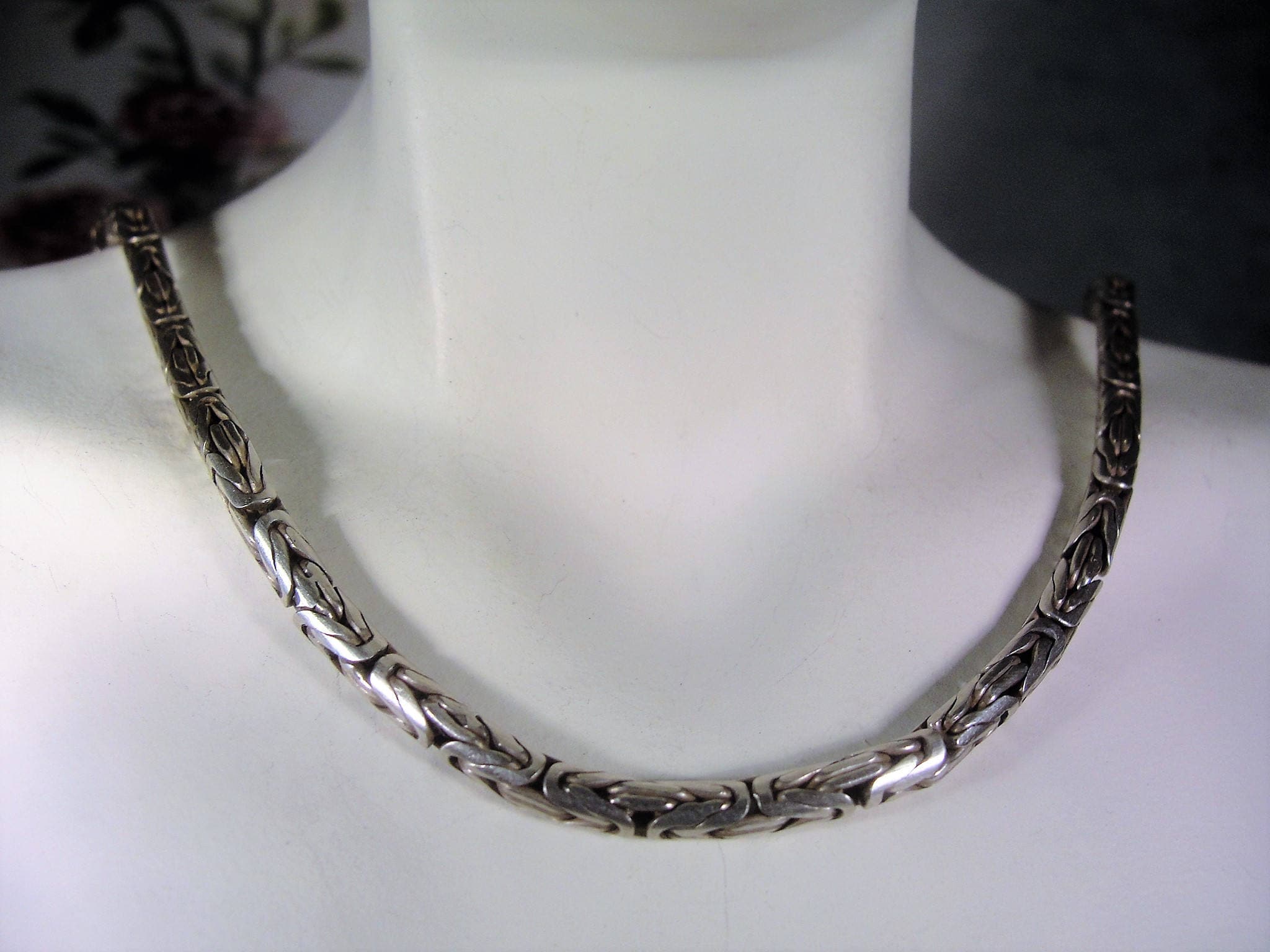 Byzantine Chain, Byzantine Necklace, Sterling Silver Necklace, Italian
