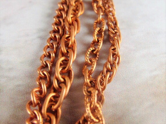 Multi-Strand Necklace, Aged Copper Coated Steel M… - image 6