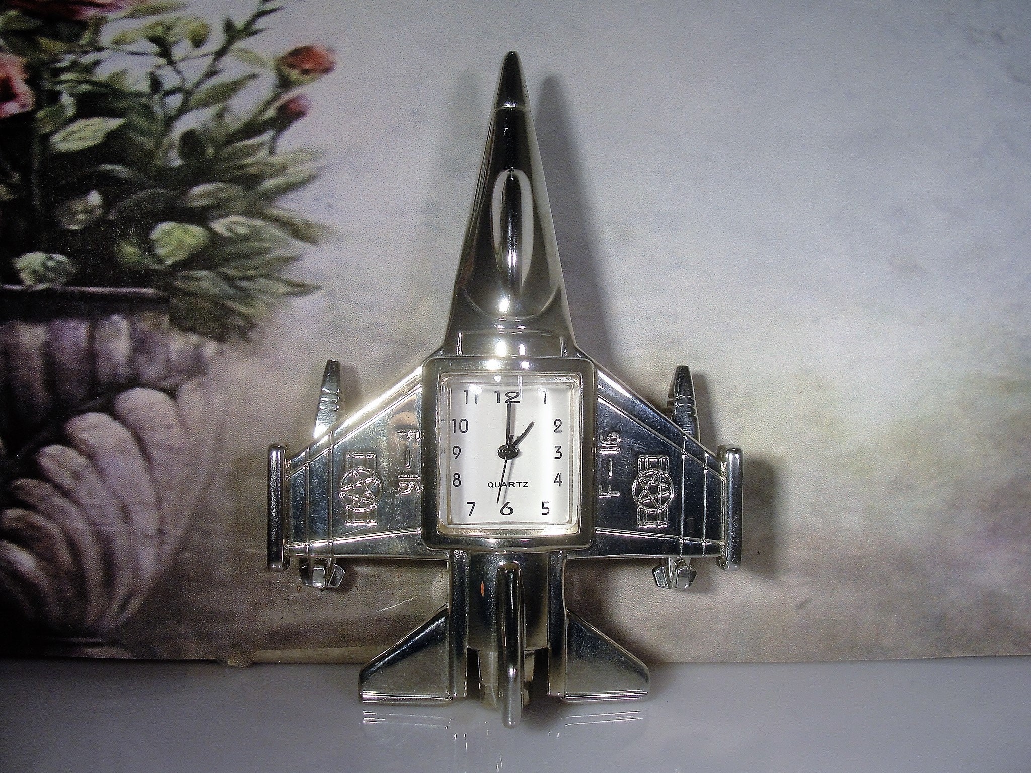 Reserved for Deb Miniature Jet Plane Clock, Plane Clock, Jet Clock