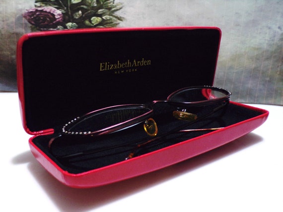 ELIZABETH ARDEN Red Glasses Case and Wine-Colored… - image 5