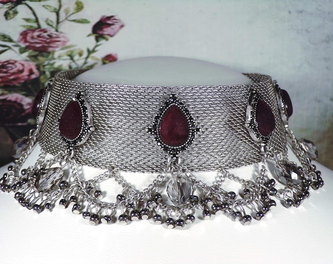 Modern Choker Necklace – White House Black Market Silver Tone Choker – Night on the Town Edgy Necklace – 1990s Jewelry – Vintage Choker