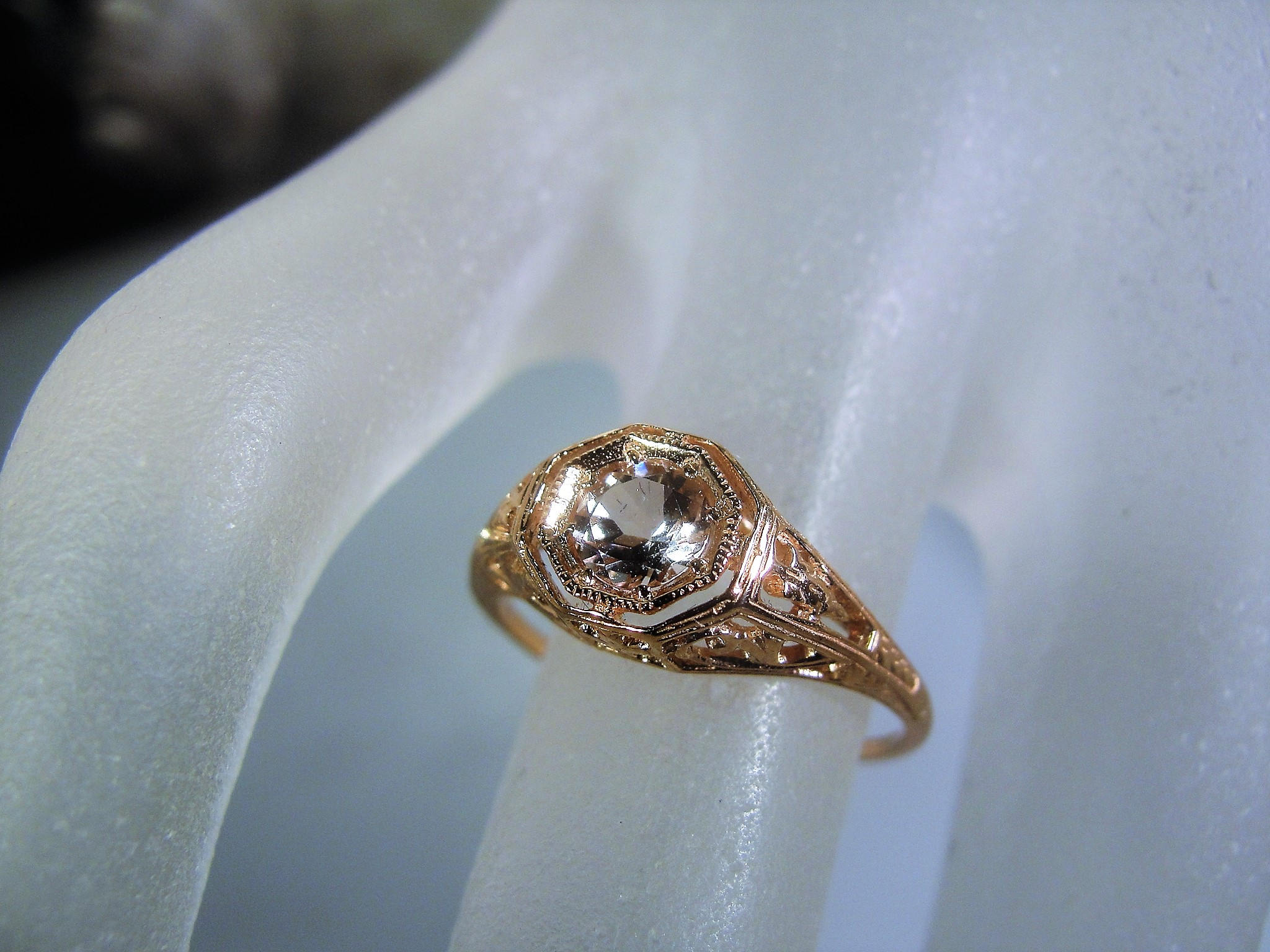 Reserved for Pattie - 1st Payment: 10K Rose Gold Ring, Edwardian Ring