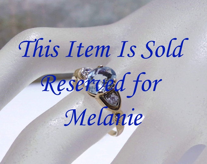 Reserved for Melanie – 3rd Payment: 10K Art Deco 1.25 Carat Oval Cut Aquamarine Gemstone Ring, Vintage Ring, Size 7.5, FREE SIZING!!
