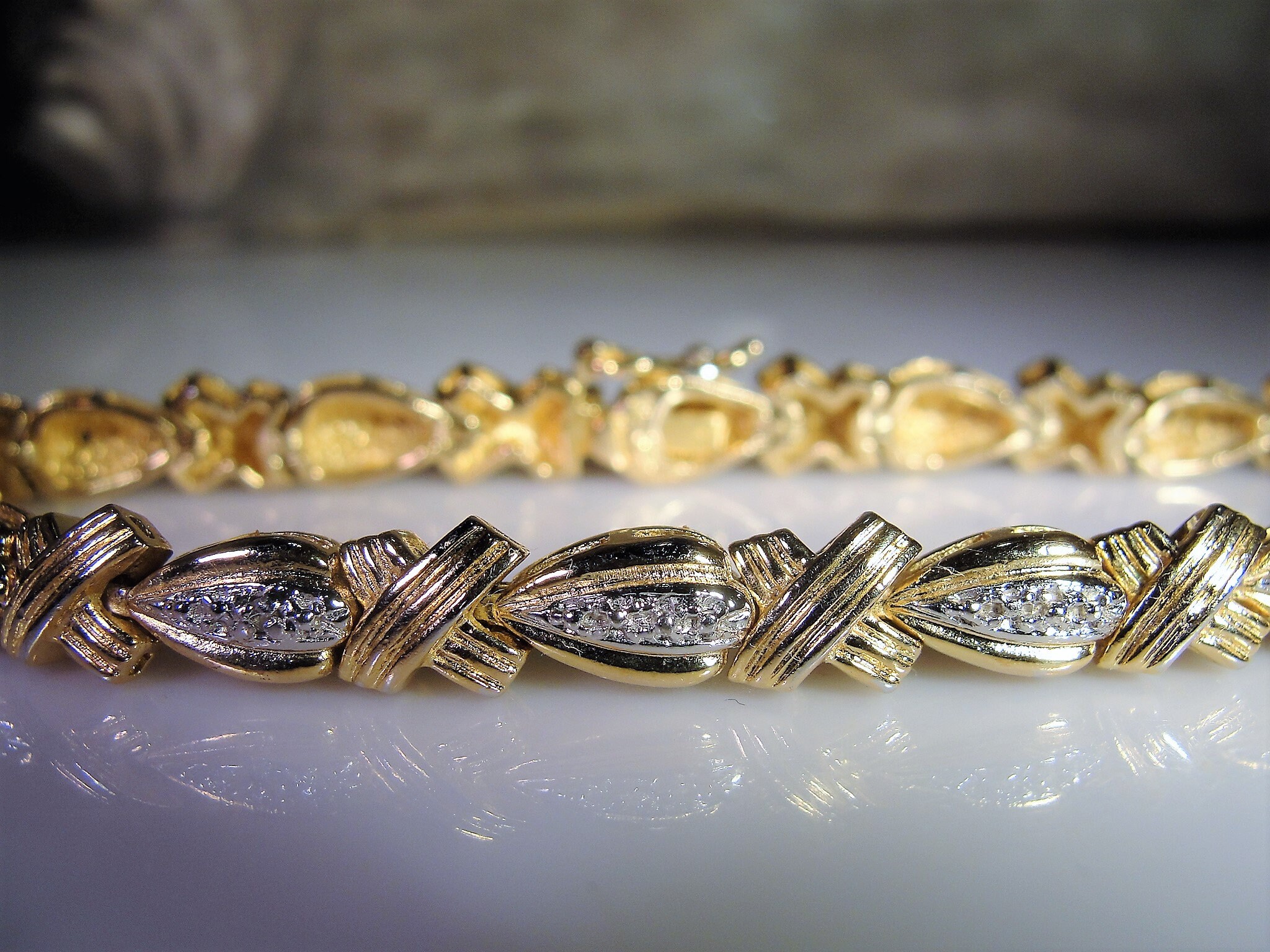 ROSS SIMONS Genuine Diamond Gold Vermeil Bracelet, Diamond Tennis