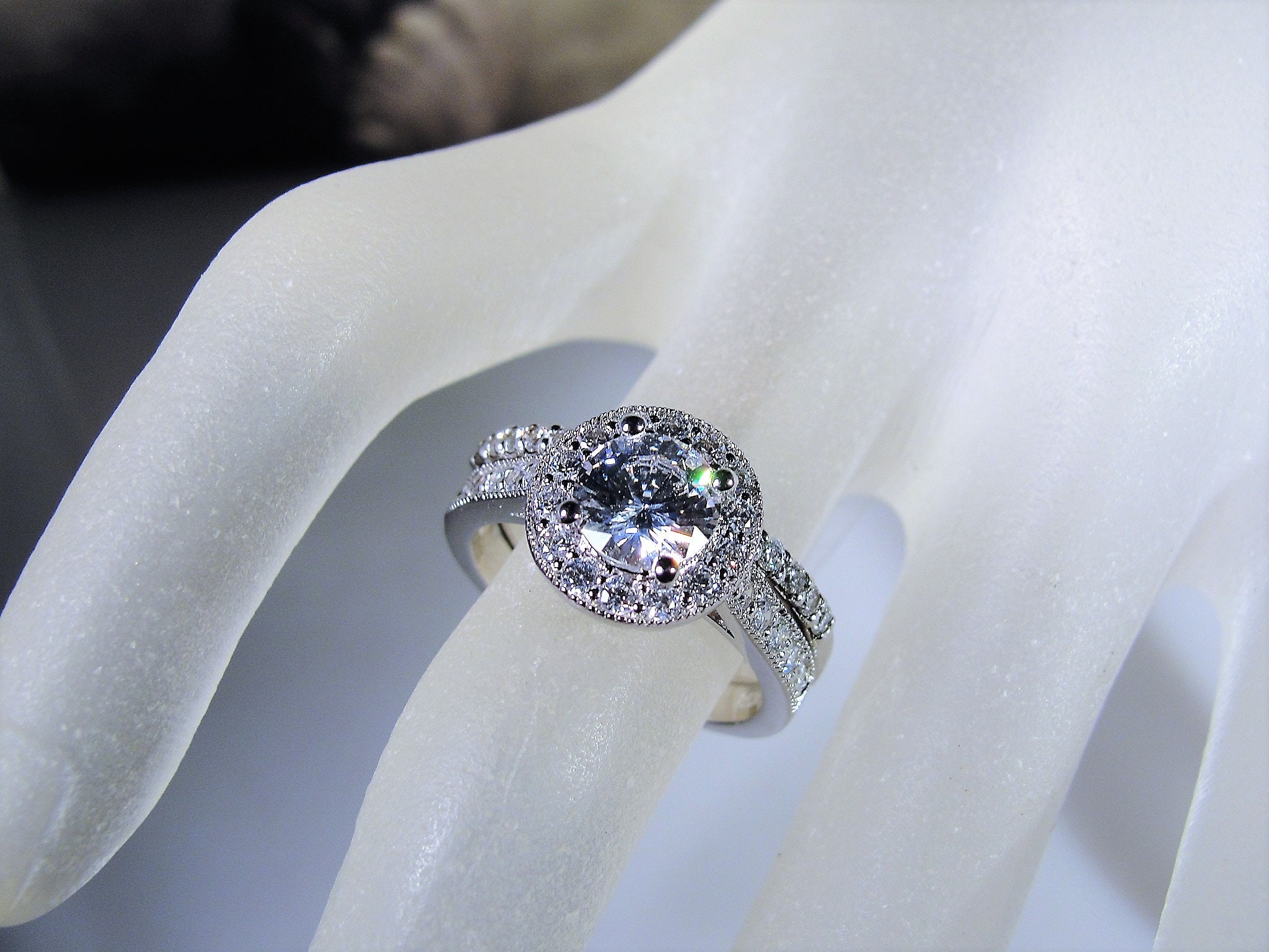 Sterling Silver Bridal Rings, CZ Ring Set, Engagement Ring, Wedding