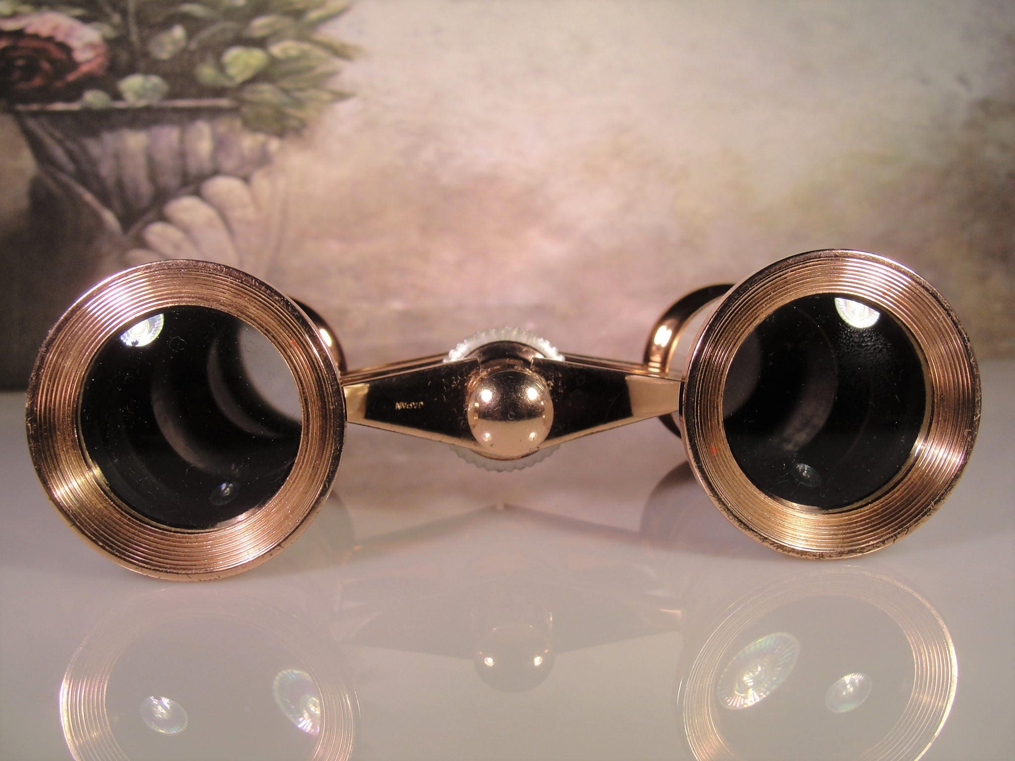 Opera Glasses, MIGNON Rose Gold Mother of Pearl Opera Glasses, Vintage