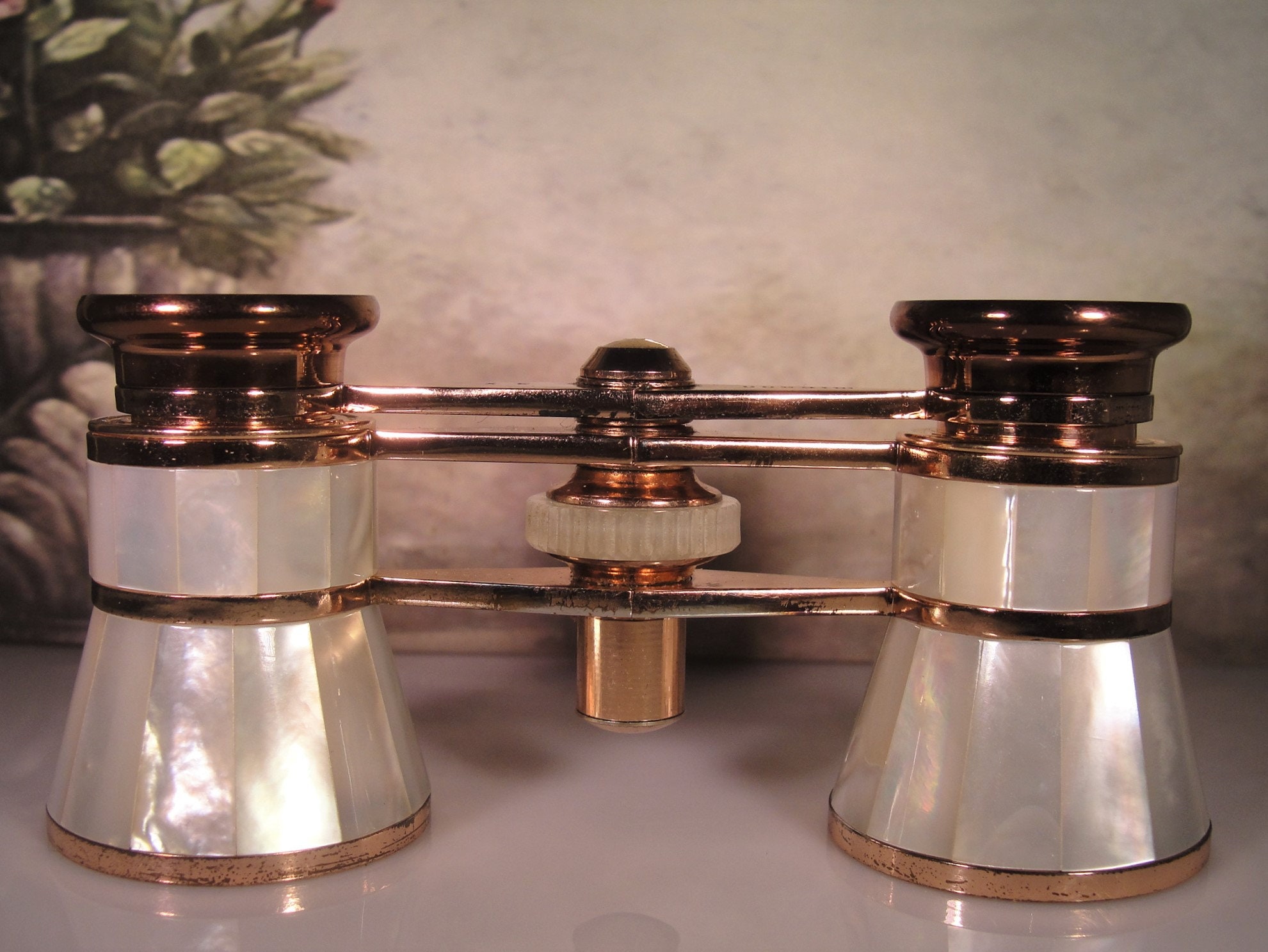 Opera Glasses, MIGNON Rose Gold Mother of Pearl Opera Glasses, Vintage