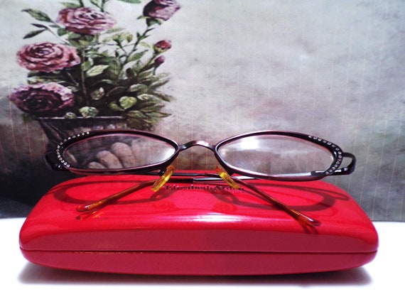 ELIZABETH ARDEN Red Glasses Case and Wine-Colored… - image 3