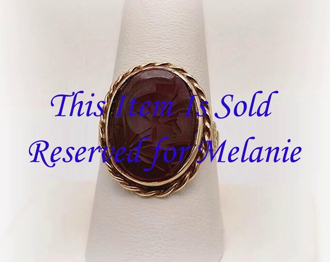 Reserved for Melanie: 6th Payment - 14k Gold Carved Carnelian Soldier Warrior Intaglio Ring