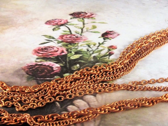 Multi-Strand Necklace, Aged Copper Coated Steel M… - image 4