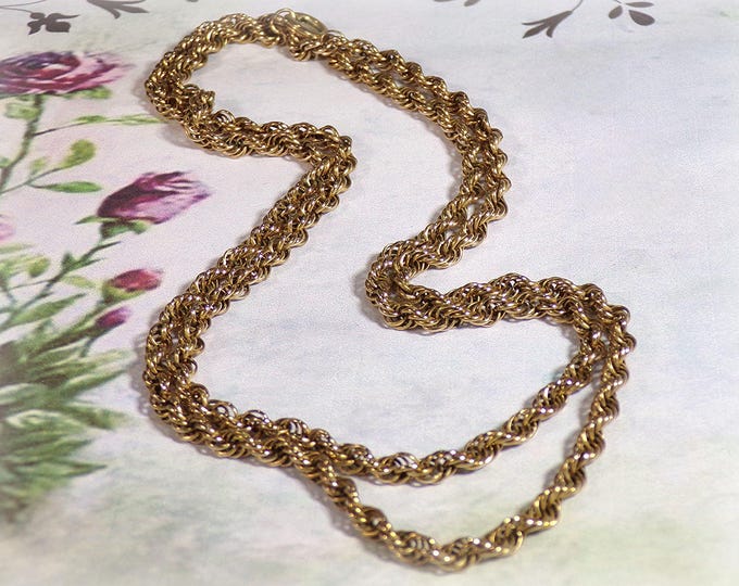 Necklace – 12K Gold-Filled Twisted Rope Chain – Choker Style - Unisex - Vintage