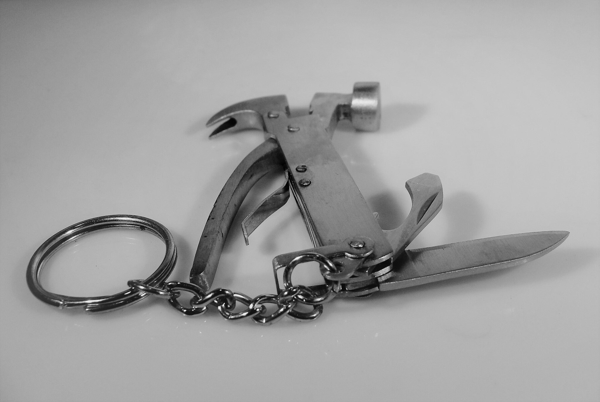 MultiTool Key Ring Metal 5 Piece Tool Key Ring, Key Chain Vintage