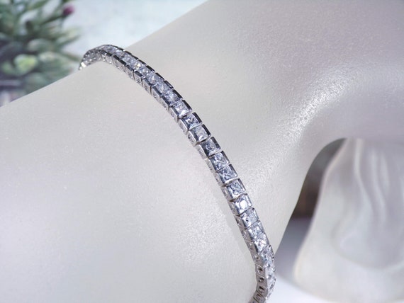 Classic CZ Bracelet – 14K White Gold-Plated Sterl… - image 6