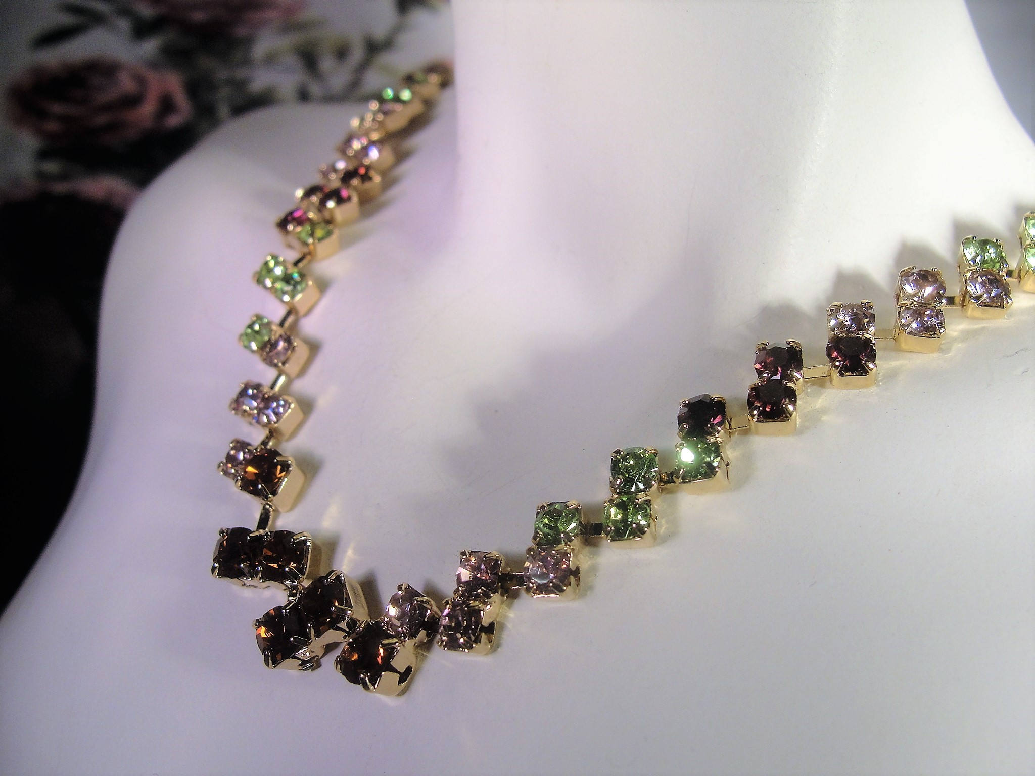 JOAN RIVERS Rhinestone Necklace, Multi Colored Rhinestone Necklace