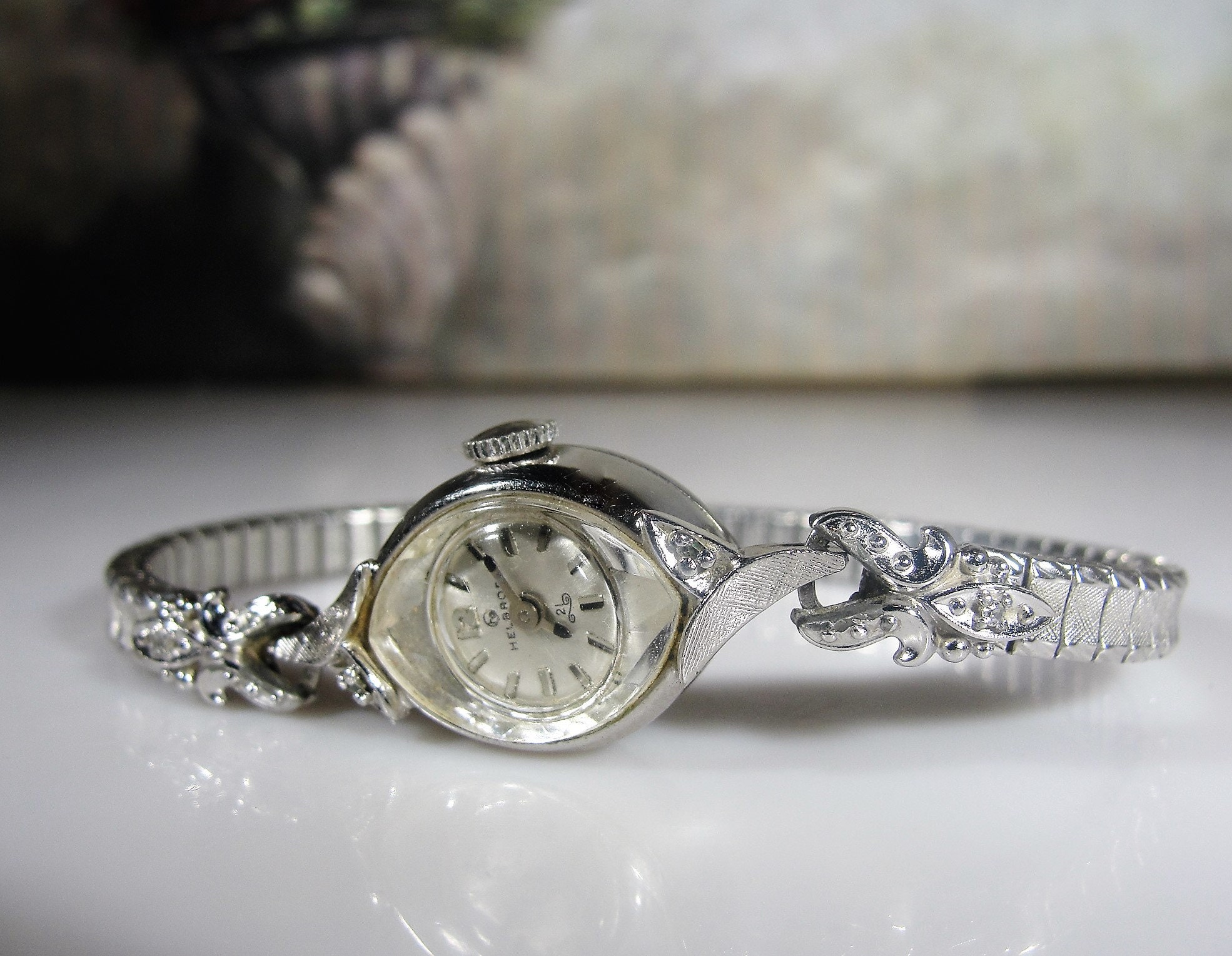 Women's Wrist Watch, HELBROS Womenâs Genuine Diamond Mechanical Wrist Watch with 21 Jewels