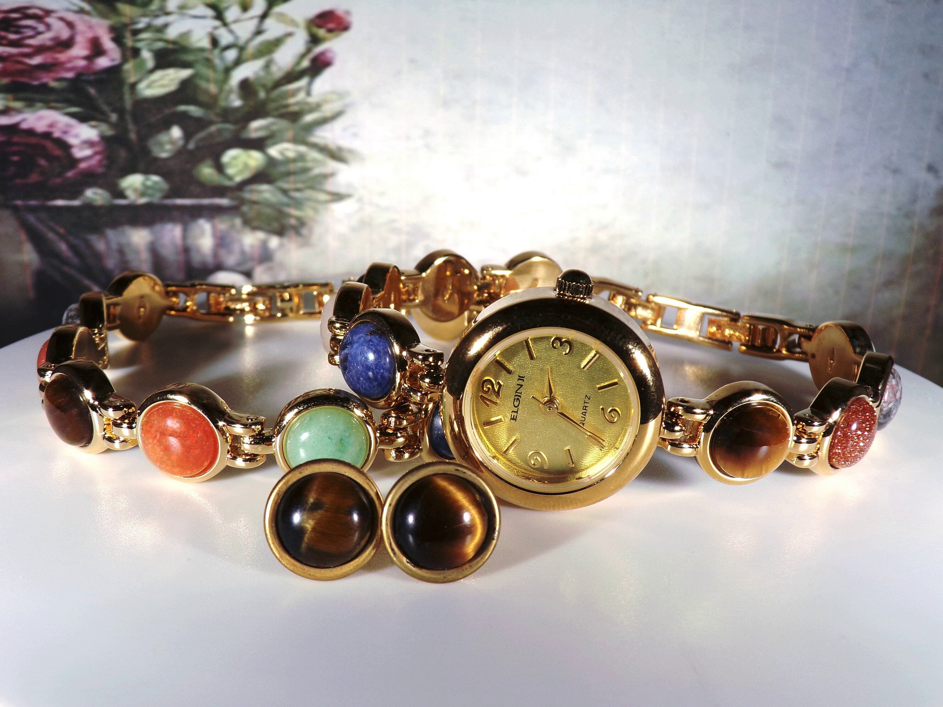 ELGIN Women's Wrist Watch Jewelry Set, Matching Bracelet ELGIN Women's Wrist Watch Jewelry Set, Matching Bracelet