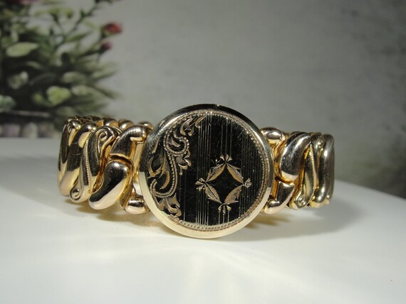 Locket Bracelet, Vintage 1940s 14K Gold Filled Pet