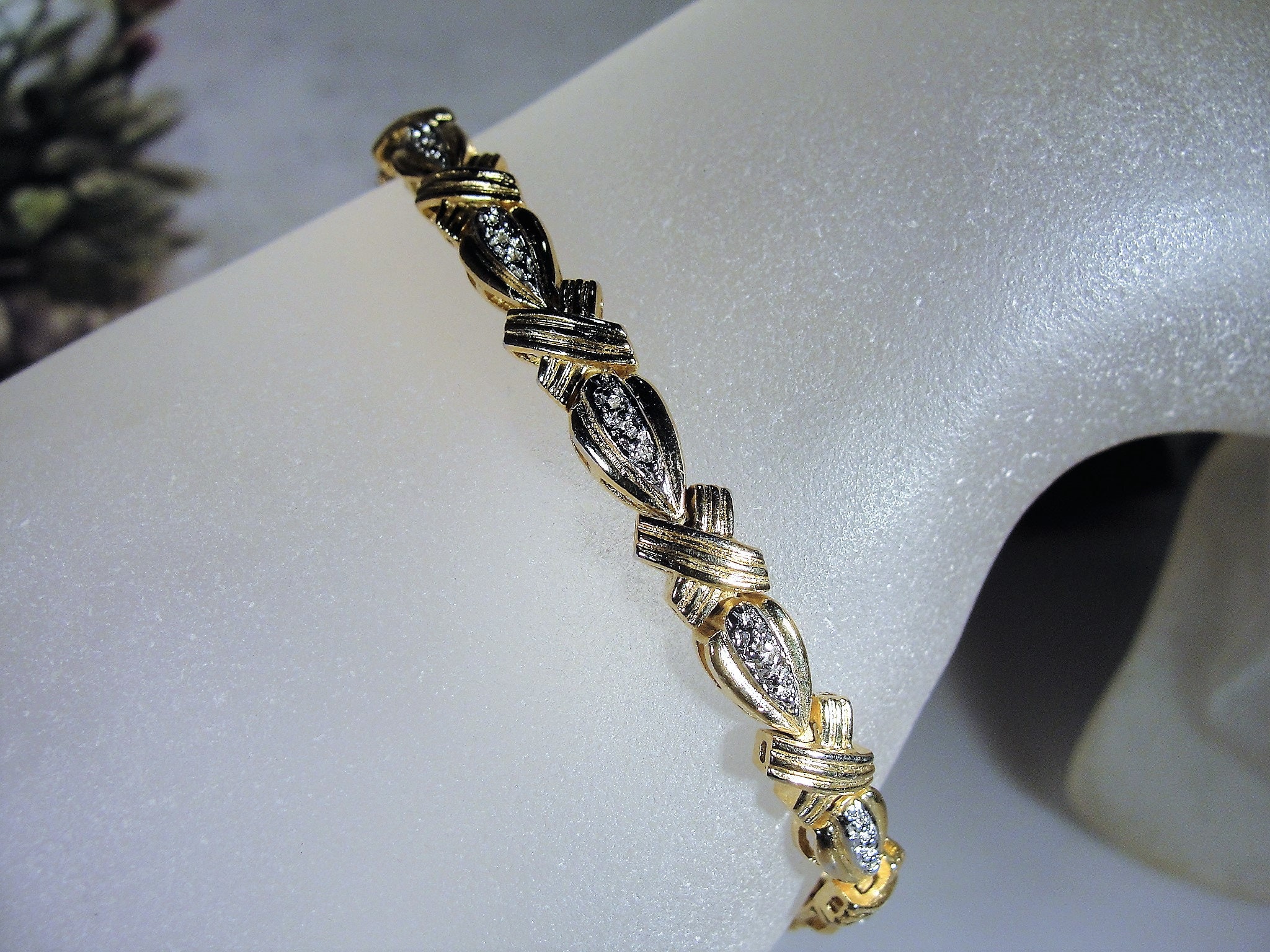 ROSS SIMONS Genuine Diamond Gold Vermeil Bracelet, Diamond Tennis