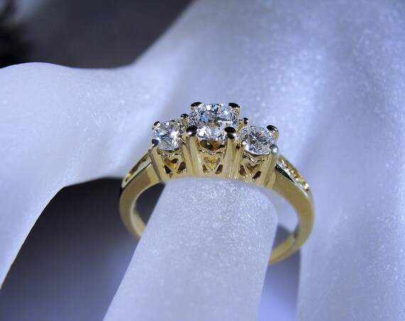 Vintage Diamond Mounted Heart Shaped Stick Pin 14k Gem