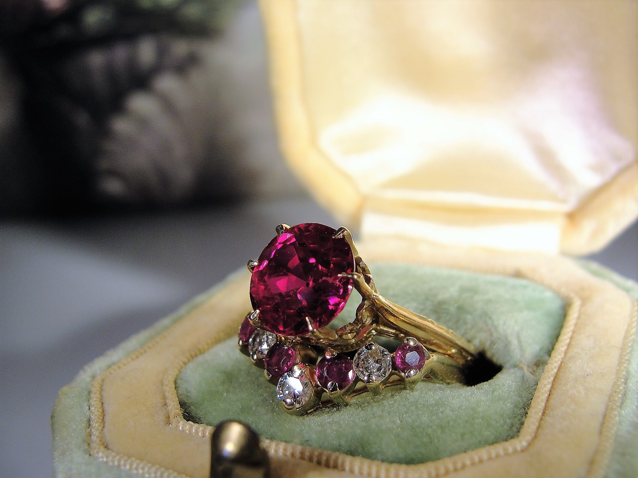 Reserved for Bella - 1st Payment: Victorian Bridal Rings, Ruby ...