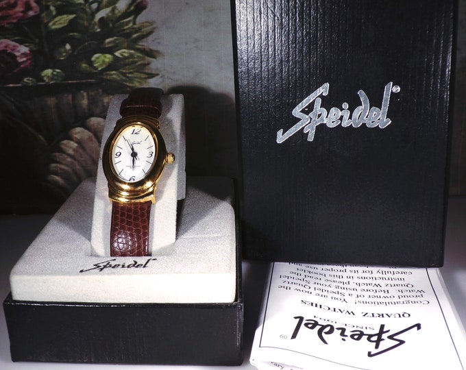 SPEIDEL Women’s Wrist Watch - Quartz Analog Watch – Water Resistant Lizard Watch Band – New Old Stock (NOS) – Vintage Wrist Watch