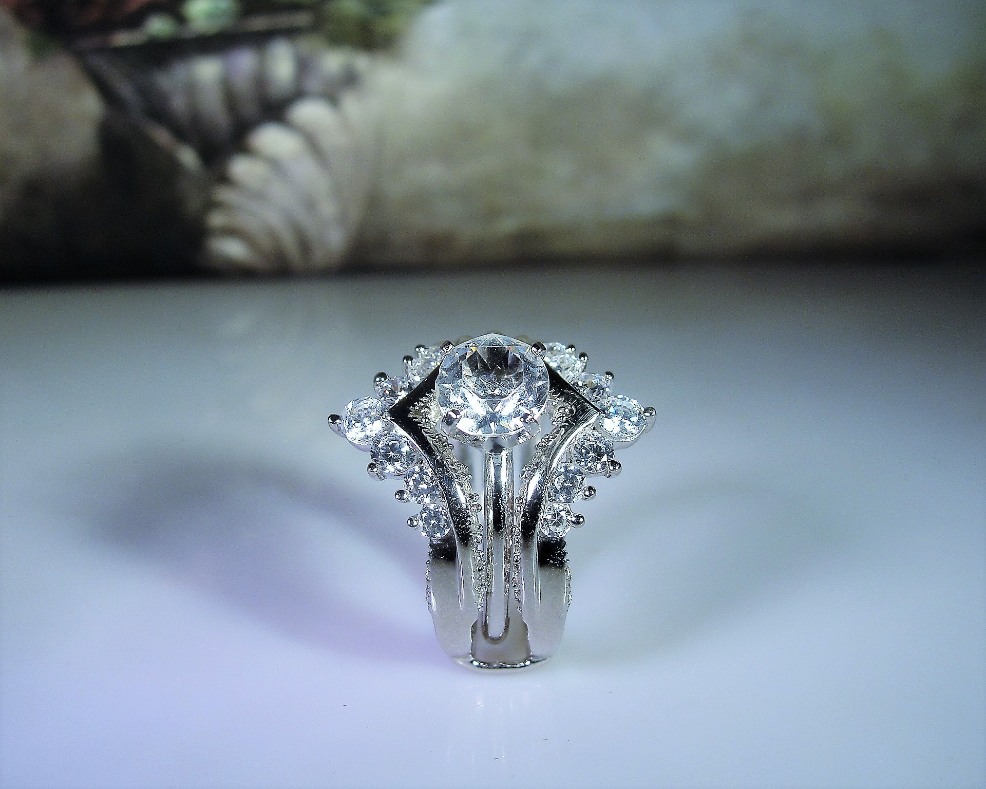 Sterling Silver Bridal Ring Enhancer Set, CZ Ring Set, Engagement Ring