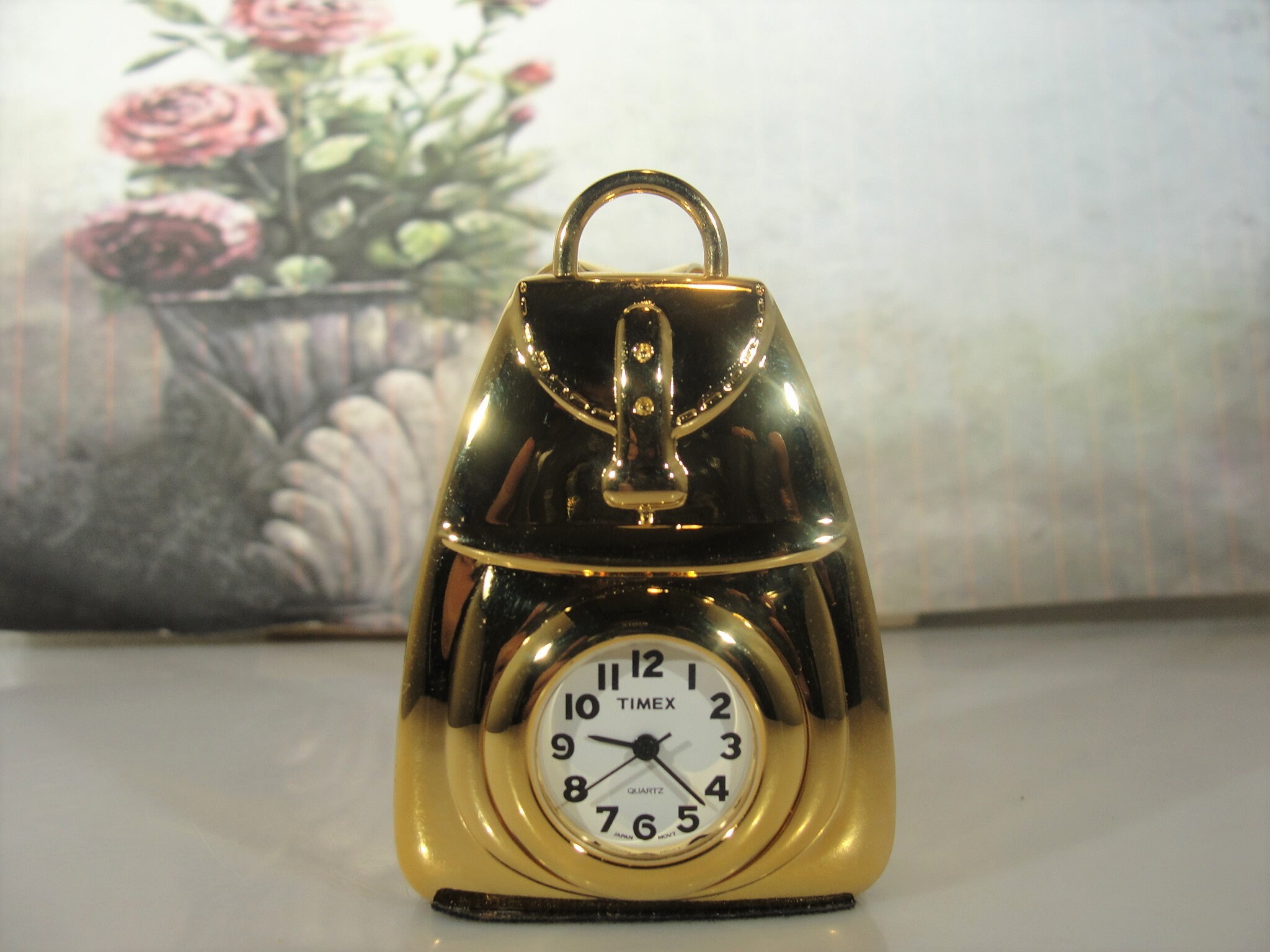 Miniature Clock, Vintage TIMEX Miniature Quartz Backpack Clock