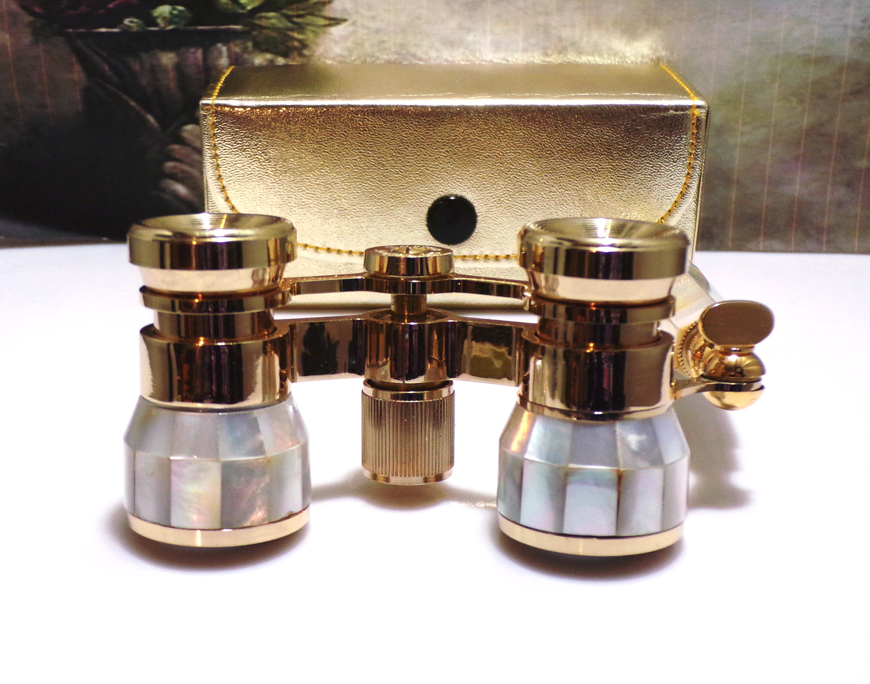 Opera Glasses, CARTON Mother of Pearl Opera Glasses with a Matching