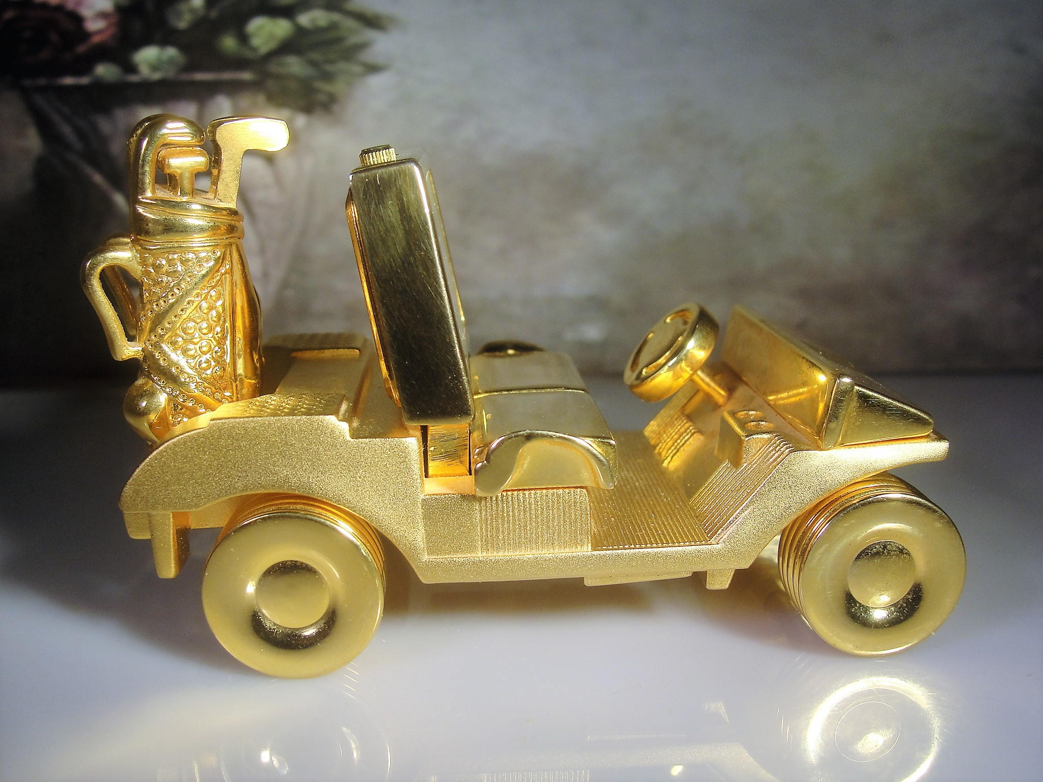 Golf Cart Clock Gold Cart Clock Miniature Clock Mini Golf Cart