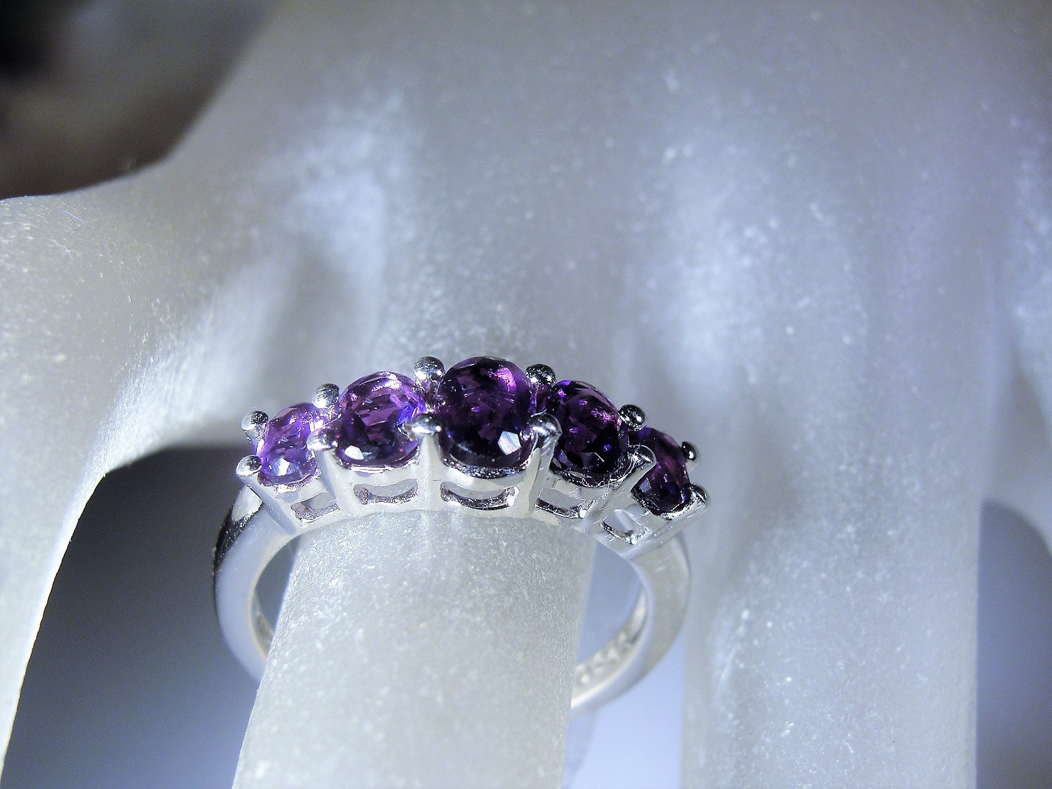 Reserved for Deb: Amethyst Sterling Silver Band, Genuine Amethyst Ring ...
