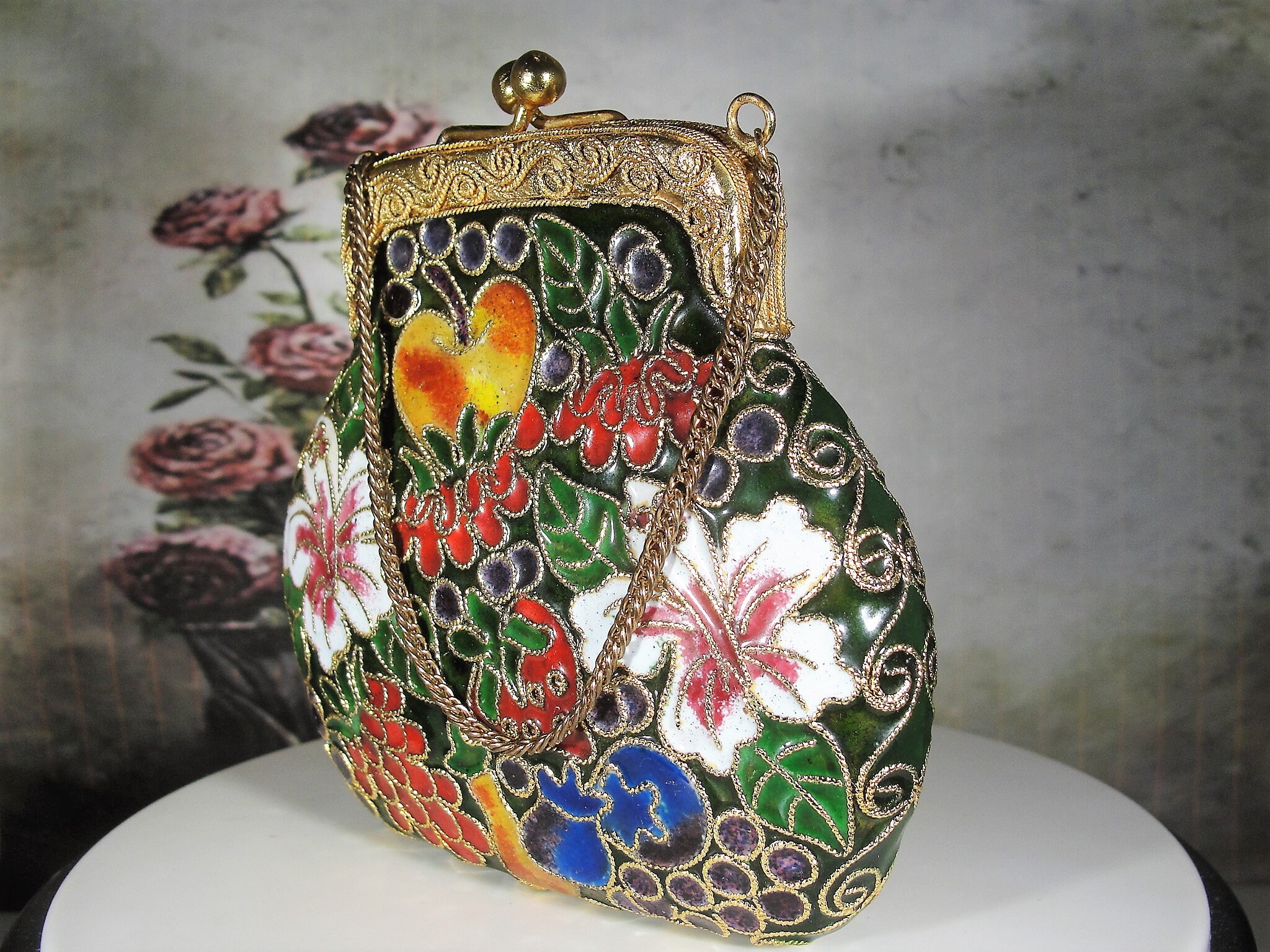 Purse Ornament - Christmas Ornament - Embellished Cloisonne Enamel ...