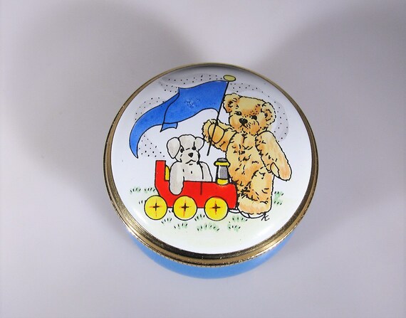 CRUMMLES ENAMELS Teddy Bear Trinket Box or Pill B… - image 7