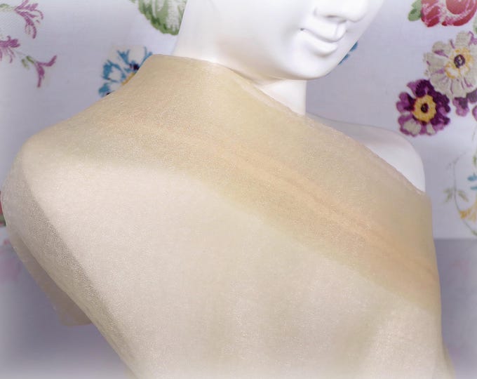 Vintage Scarf – Square Cream Scarf – Chiffon 1950s Scarf – 25 by 25 inches – Sheer Light Colored Nylon Scarf – Outfit Accessory – Head Scarf