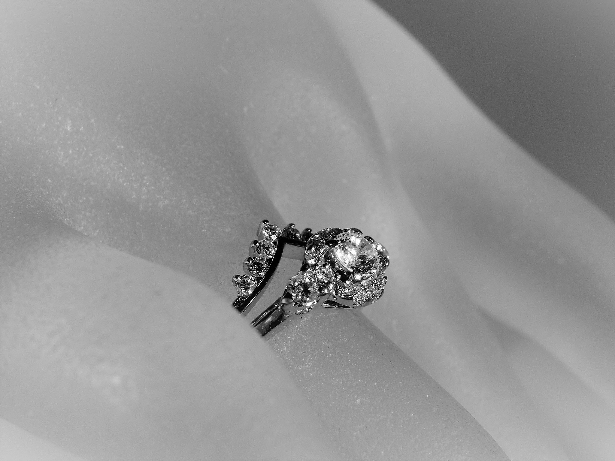 Bridal Ring Set, 14K White Gold Diamond .61CT Bridal Ring Set, .50CT