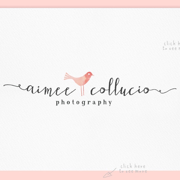 Premade Logo Design / Watercolor Logo / Photography Logo / Wedding Logo / Business Logo / Photography Watermrak