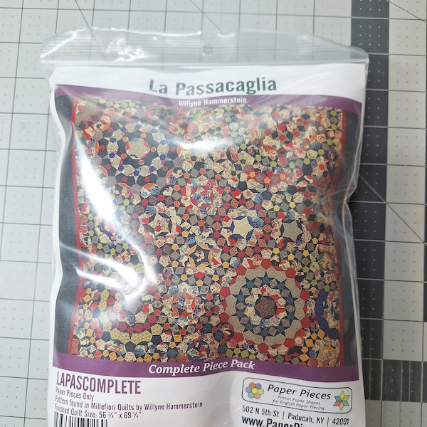 La Pasacaglia complete paper pieces for English paper piecing epp