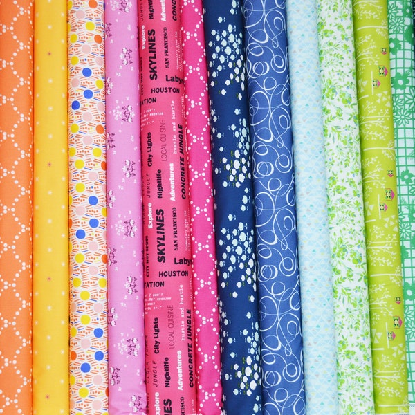 Destash 30 fat eighths Rainbow bundle designer quilt cotton