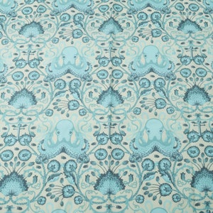 Saltwater Octo garden in blue fq OOP hard to find Tula Pink designer quilt cotton