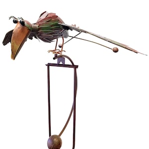 Rustic Crow Rocking Balancing Kinetic Rocker Garden Stake