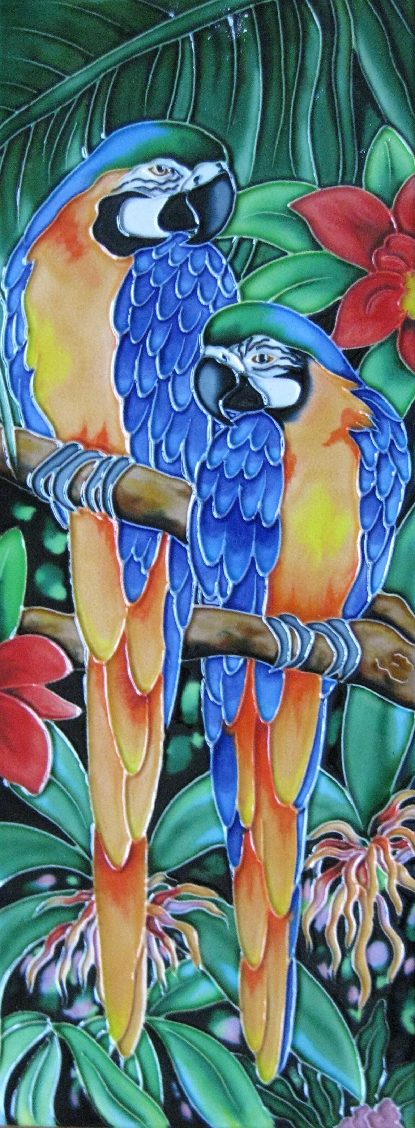 Vögel 6 x 16 Fliesen Hand bemalt Keramik Kunst Dekor | Etsy