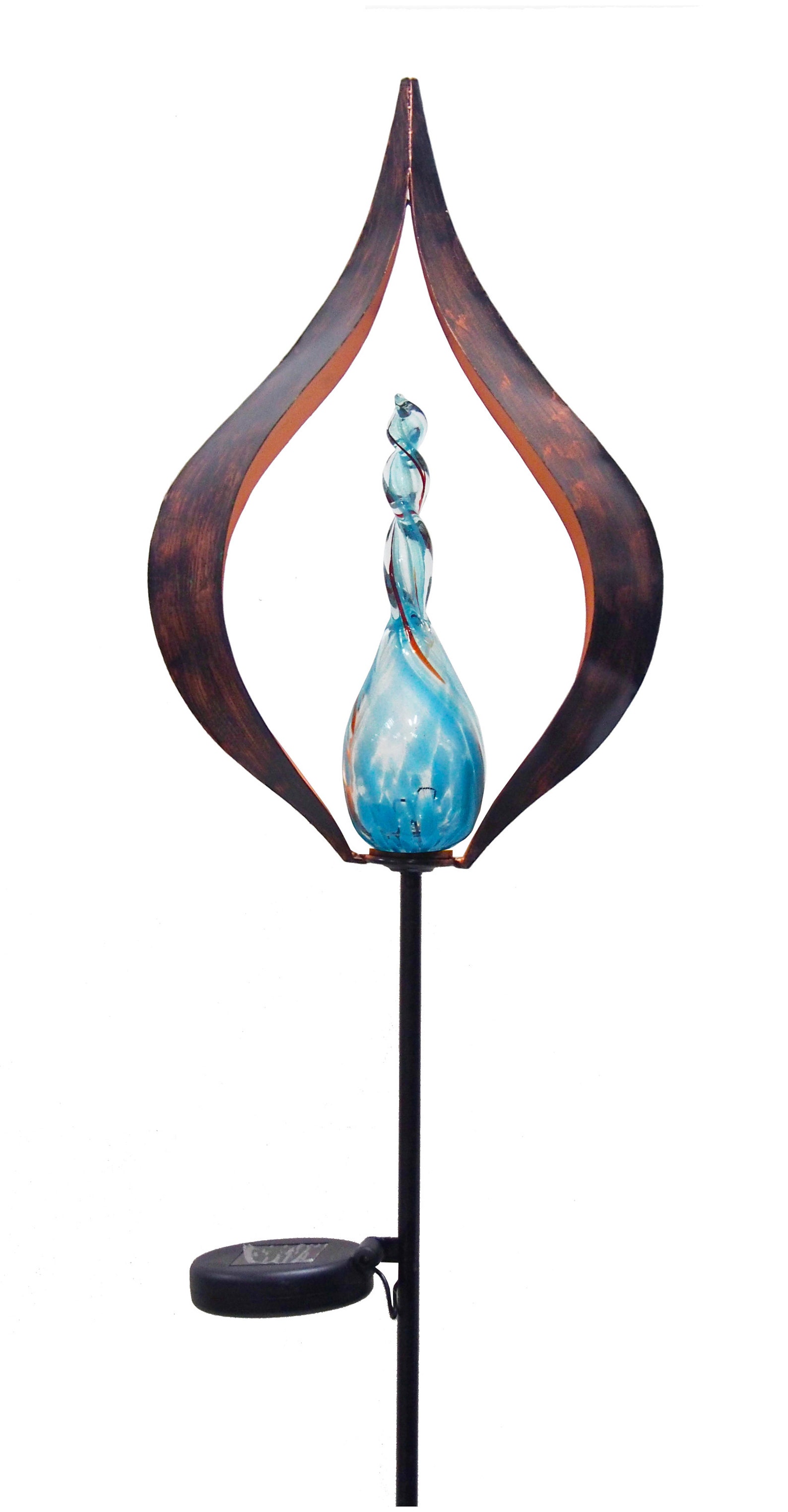 Solar Hand Blown Glass Garden Stake Etsy