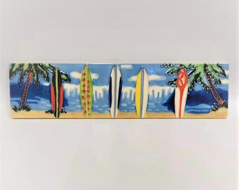 Surfboard Art Tile 4x16"