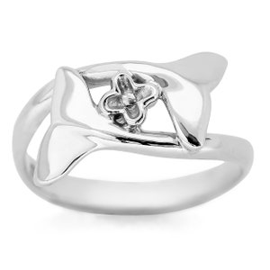 Double Whale Tail &quot;Embrace & Protect Ring&quot; #008 - Whale Ring, Whale Jewellery, Ocean Lover Gift, Nautical Ring, Sterling Silver or Gold