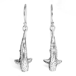 Whale Shark Earrings #053 - Whale Shark Jewelry, Scuba Diving Jewelry, Scuba Diver Gift, Ocean Jewelry Earrings, Silver or Gold