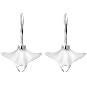 Manta Ray Earrings #033 - Scuba Dive Earrings, Scuba Diver Gift, Ocean Earrings, Nautical Earrings, Sterling Silver, 9K Gold