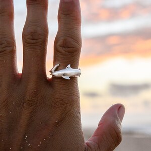 Reef Shark Ring 69 Black Tip Reef Shark Ring, Reef Shark Jewelry, Shark Lover Gift, Save Sharks, Sterling Silver or Gold image 9